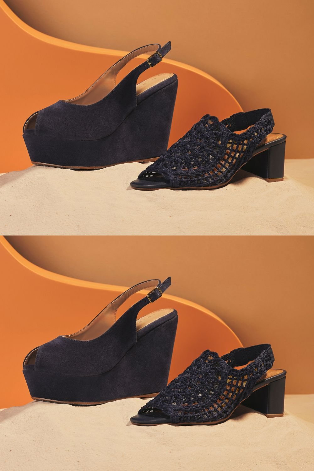 Sandália Feminina Anabela Mundial Belinda Azul 2