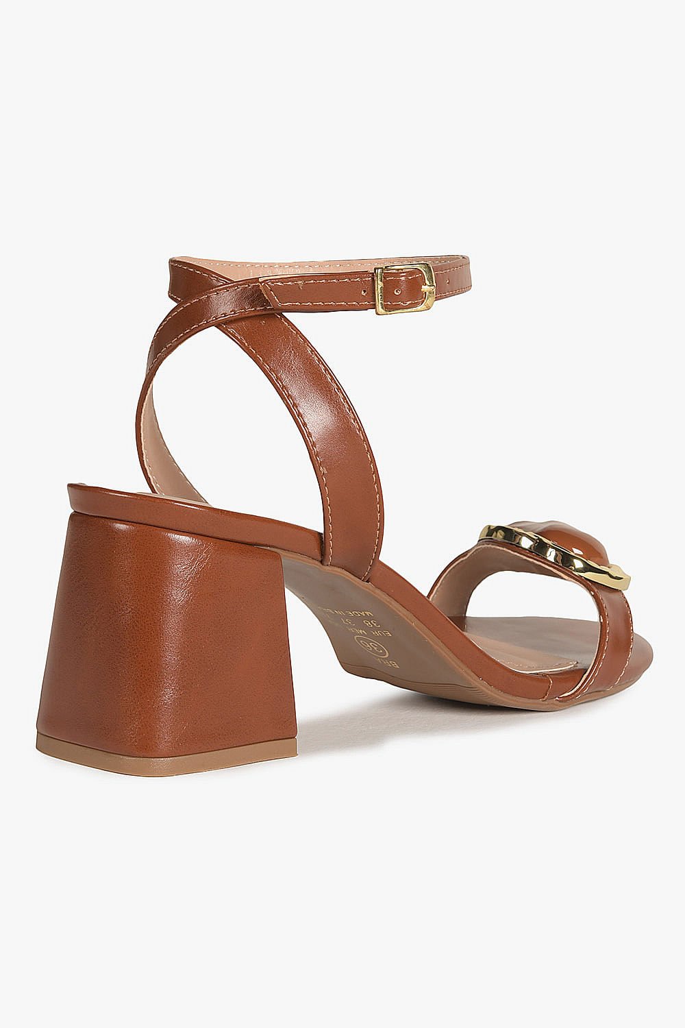 Sandália Feminina Salto Alto Mundial Margareth Caramelo 4