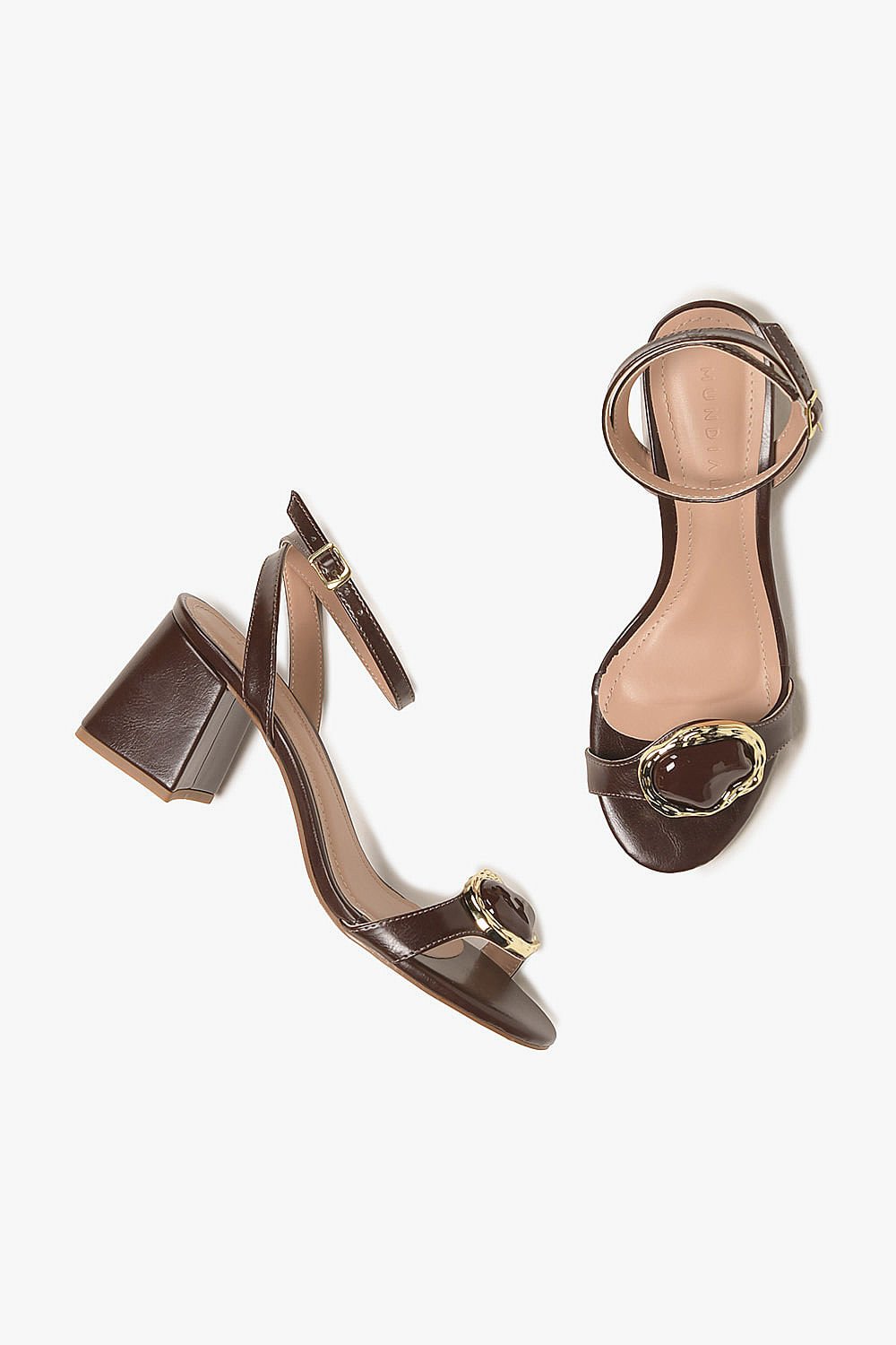 Sandália Feminina Salto Alto Mundial Margareth Café 3