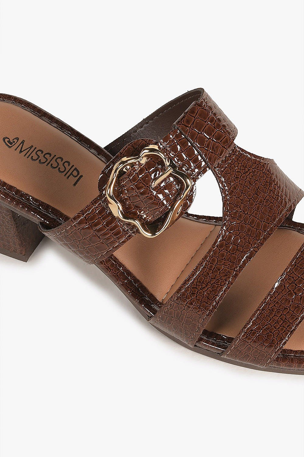 Tamanco Feminino Salto Médio Mississipi Vittoria Café 2