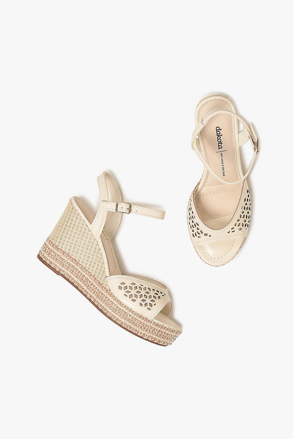 Sandália Feminina Anabela Dakota Melanie Off White 3