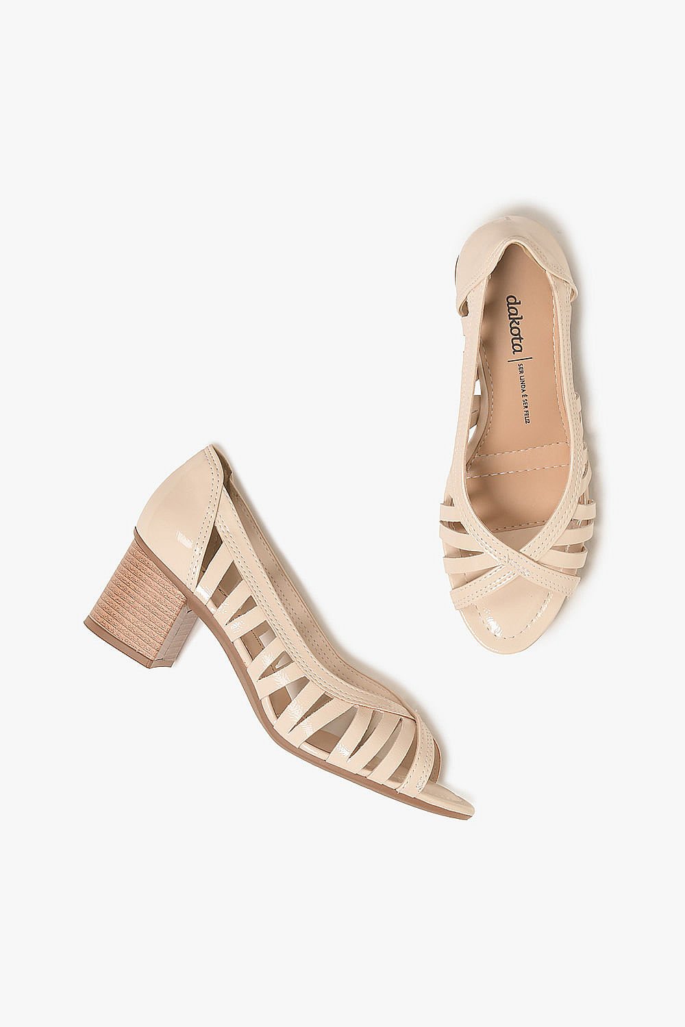 Sapato Feminino Peep Toe Dakota Clemence Off White 3