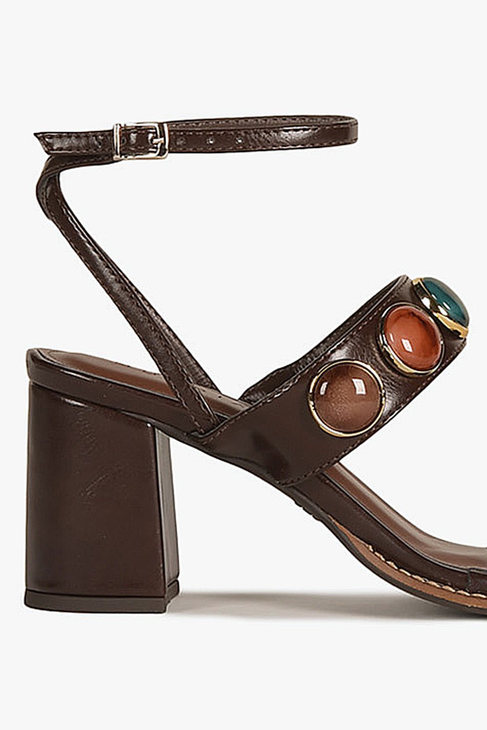 Sandália Feminina Salto Alto Mundial Jaqueline Café 5