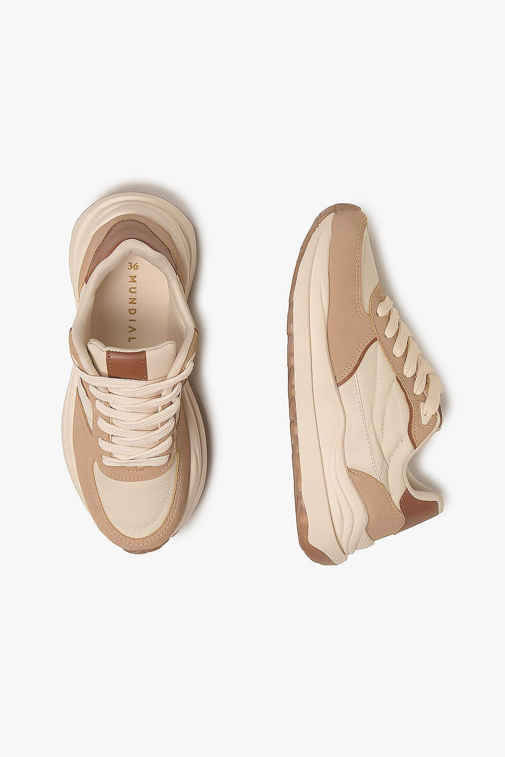 Tênis Feminino Plataforma Mundial Thaisa Bege 3