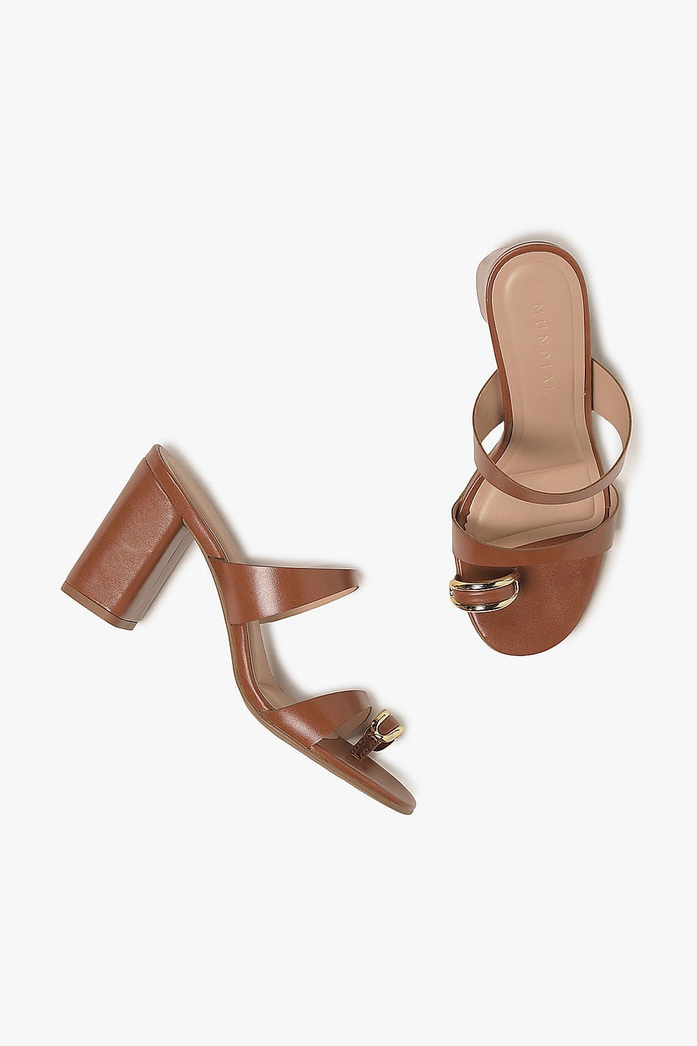 Tamanco Feminino Salto Alto Mundial Heather Caramelo 4