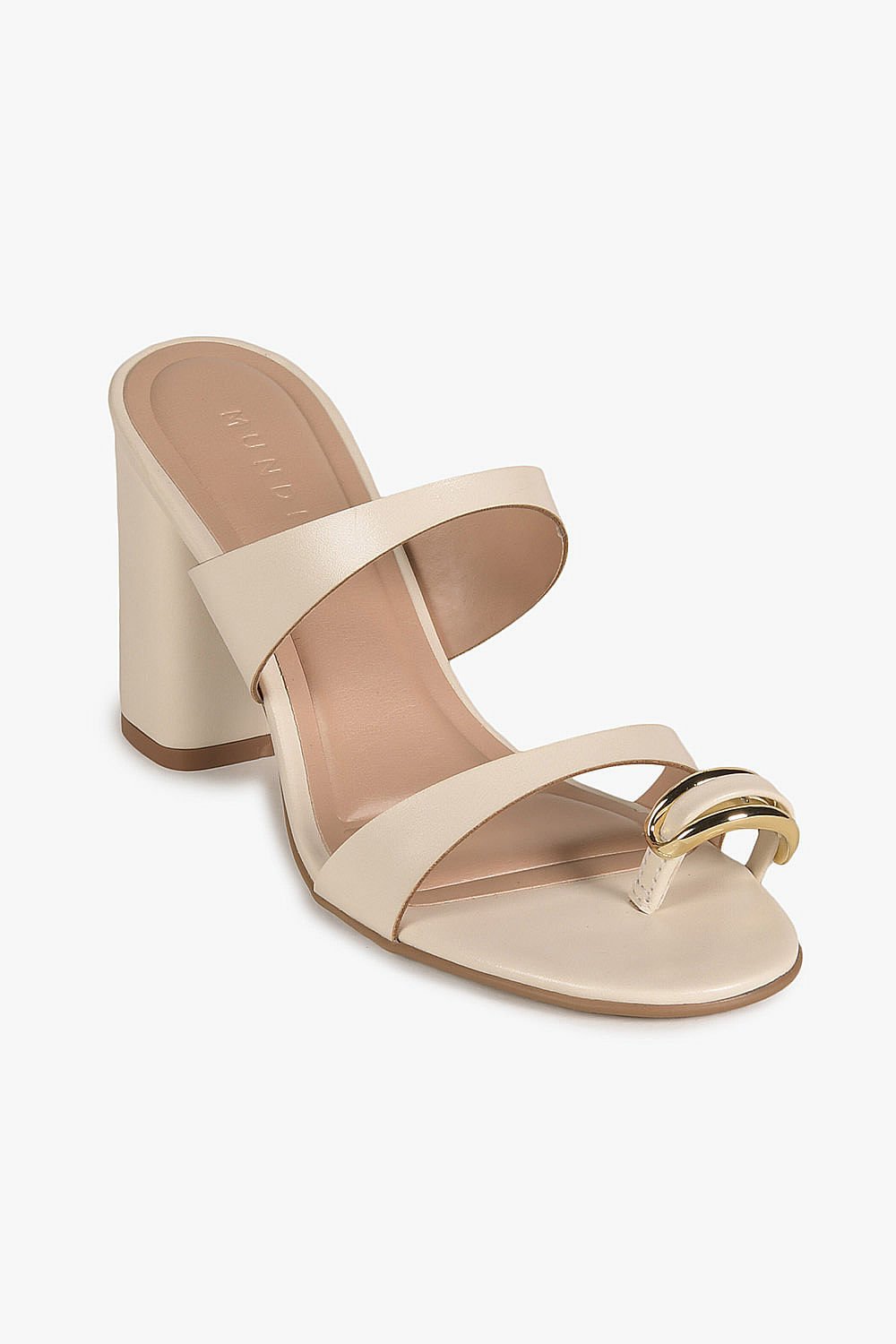 Tamanco Feminino Salto Alto Mundial Heather Off White 4