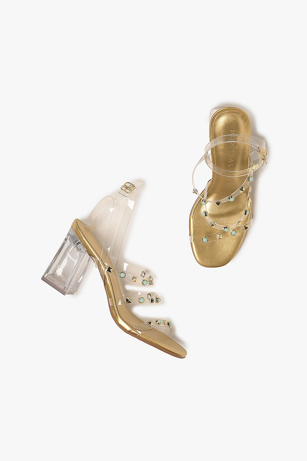 Sandália Feminina Salto Alto Mundial Jenifer Dourado 3