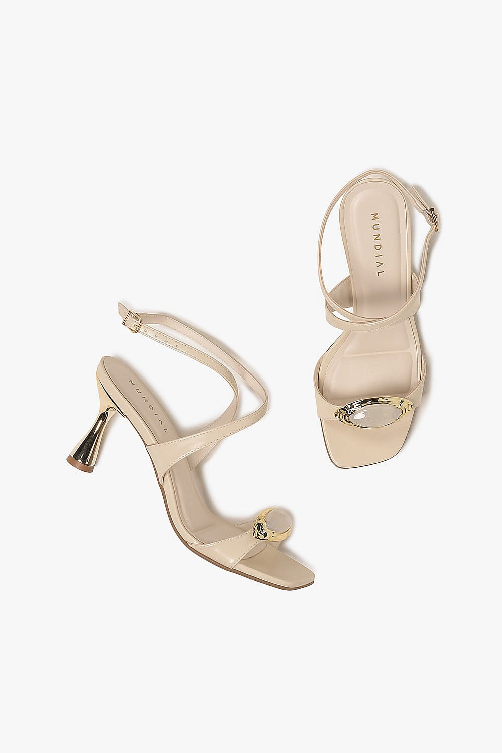 Sandália Feminino Salto Alto Mundial Katelyn Off White 3