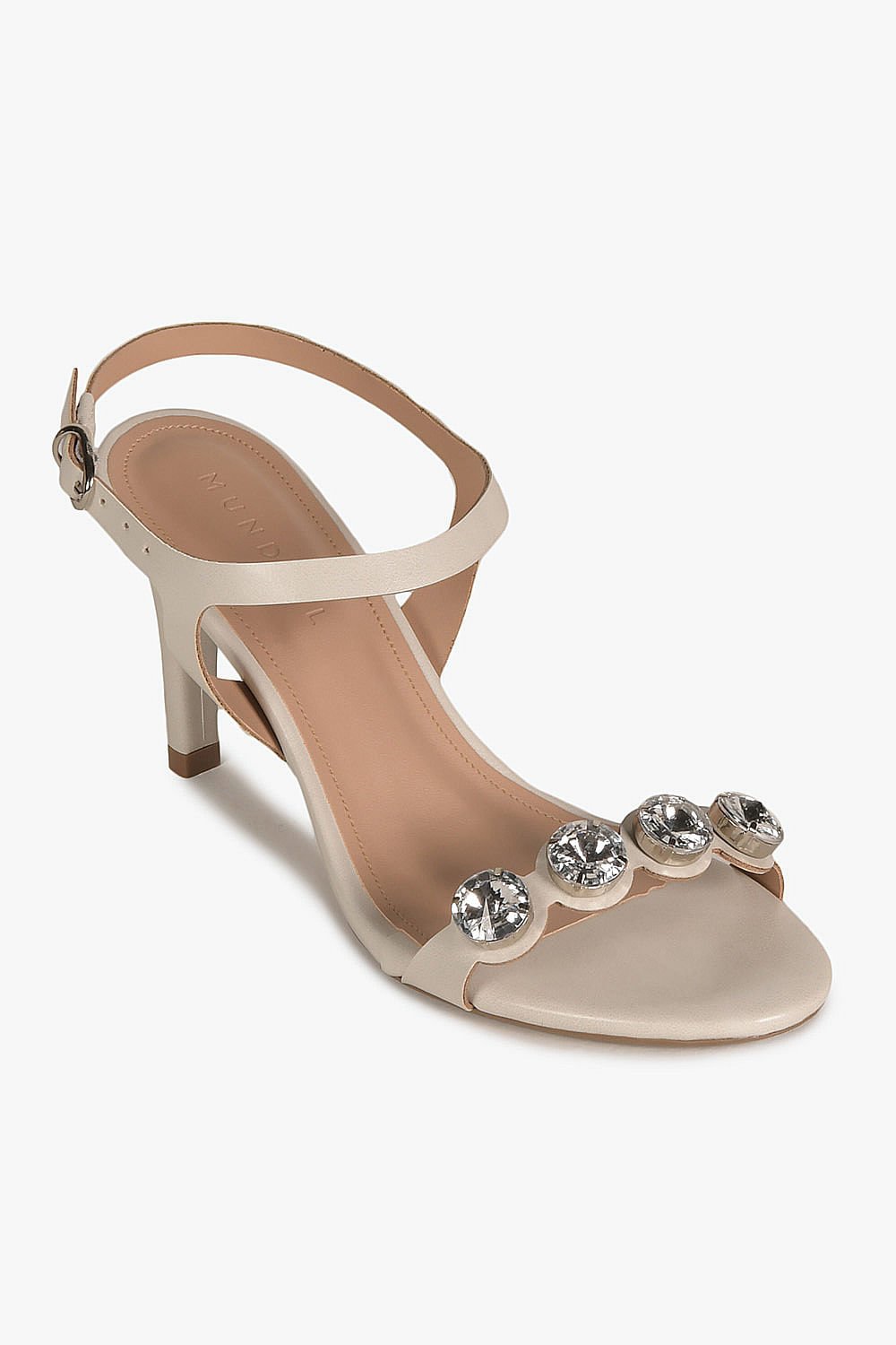 Sandália Feminina Salto Alto Mundial Flavia Off White 4