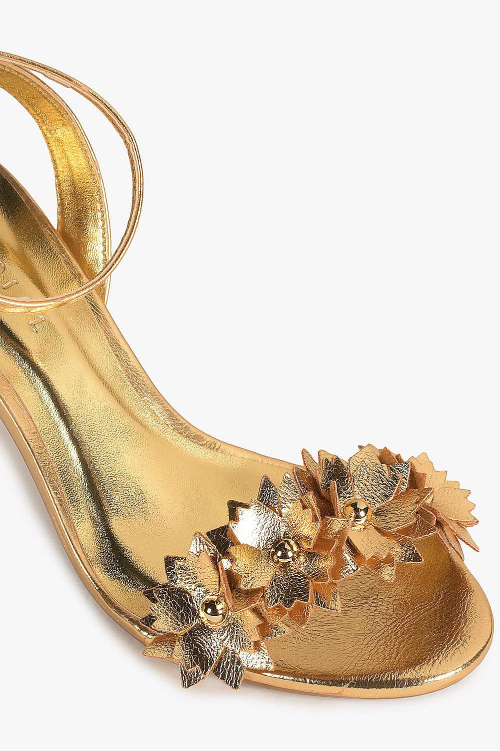 Sandália Feminina Salto Alto Mundial Milla Dourado 2