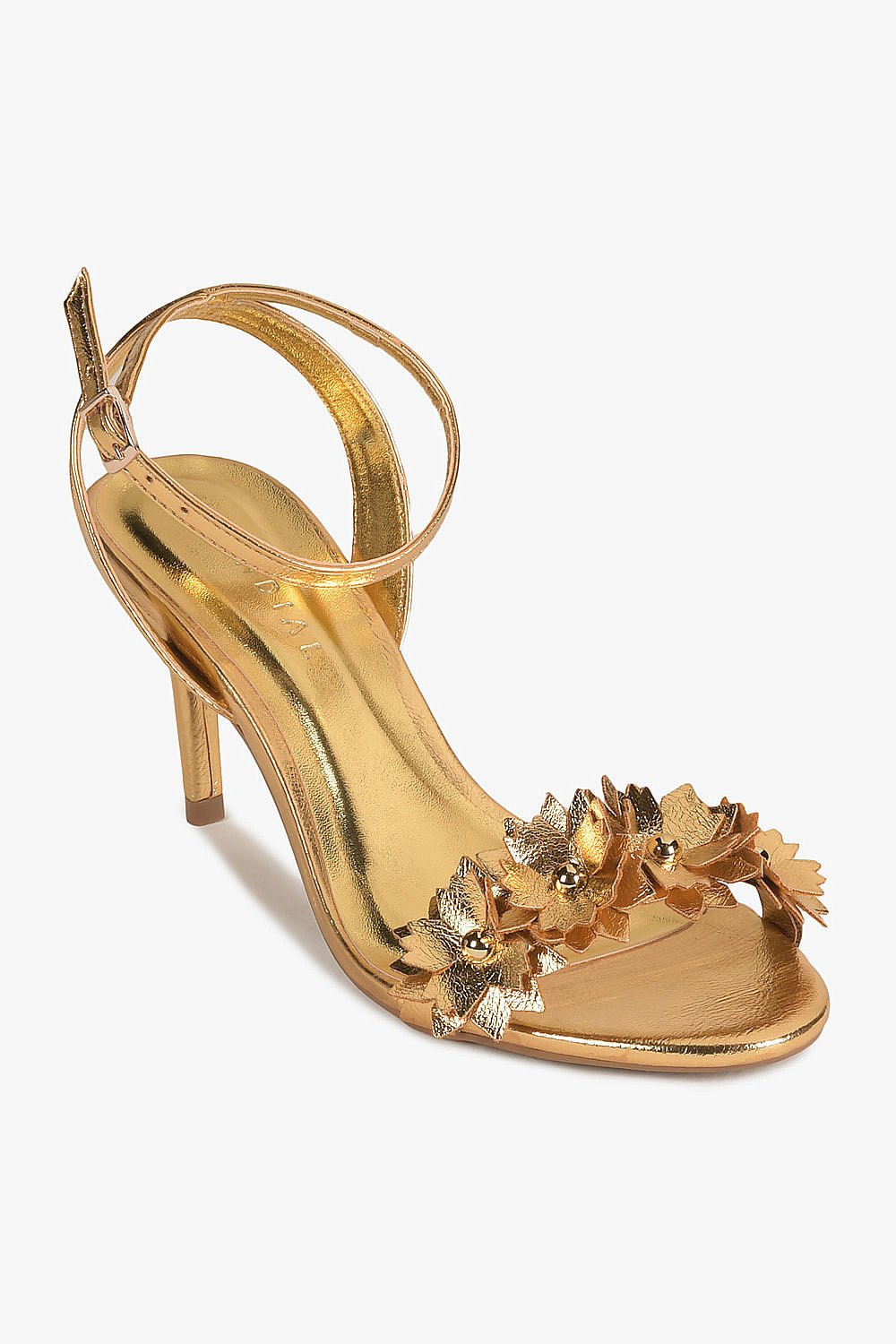 Sandália Feminina Salto Alto Mundial Milla Dourado 4