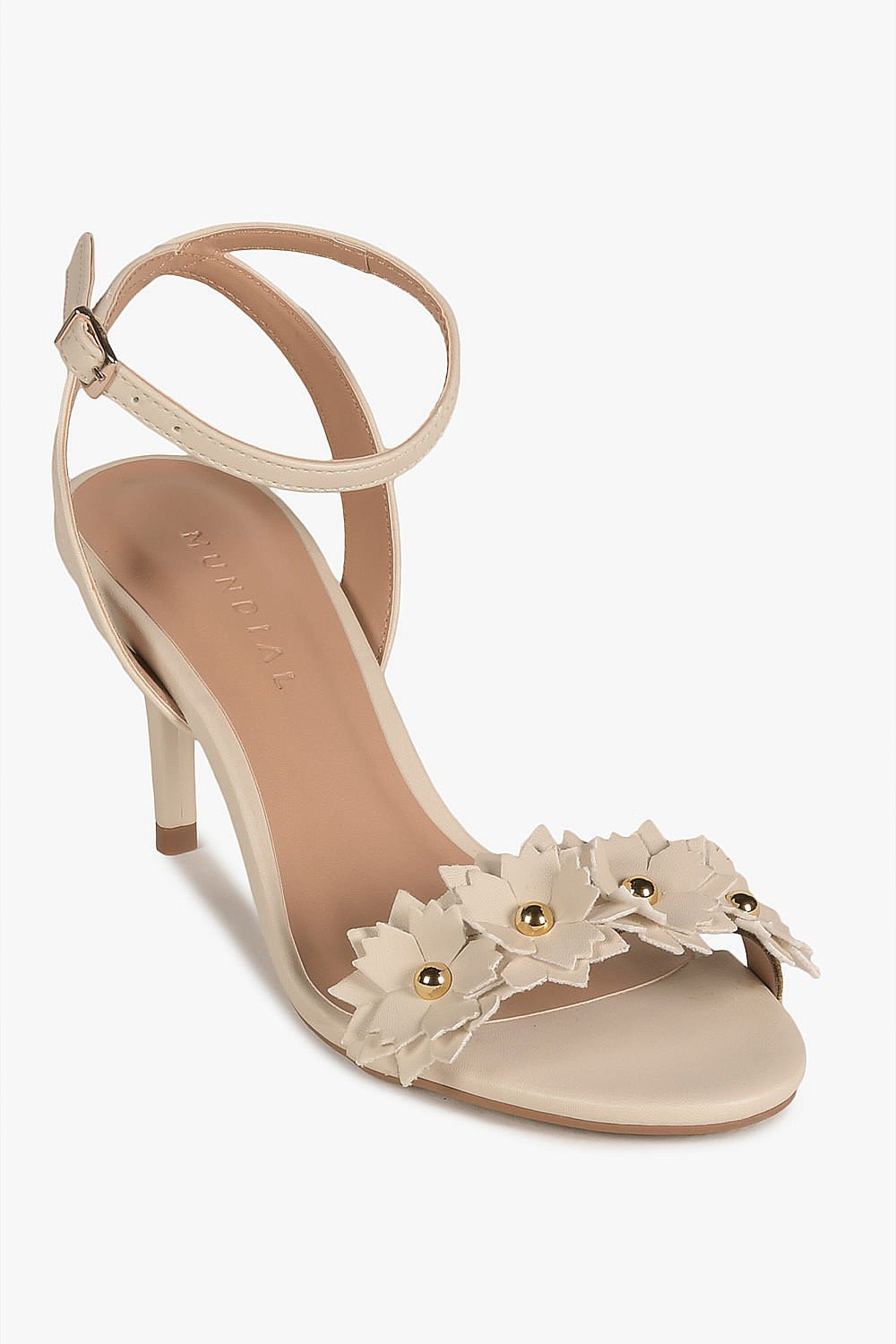 Sandália Feminina Salto Alto Mundial Milla Off White 2