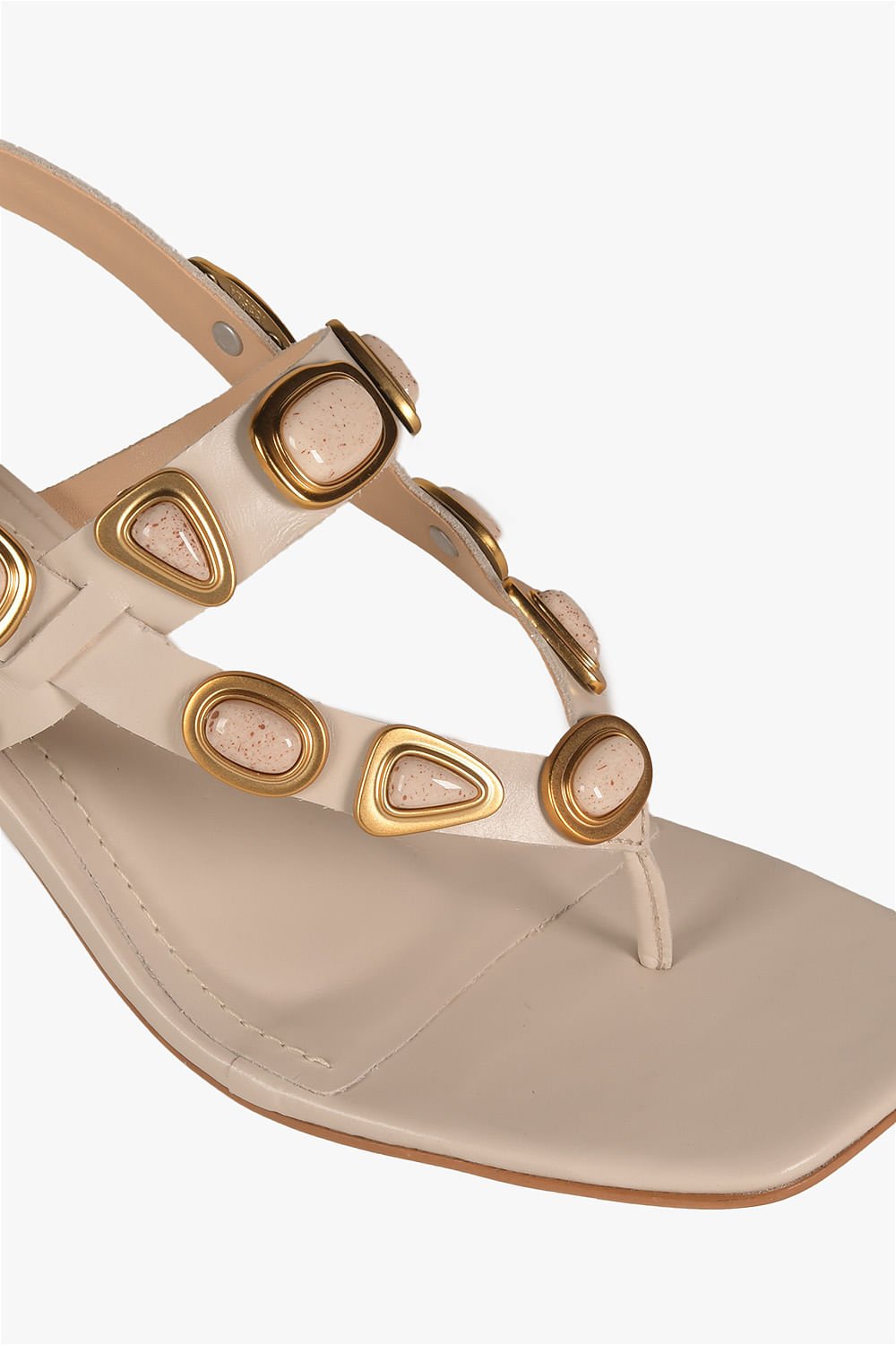 Sandália Feminina Salto Alto Mundial Nataly Off White 2