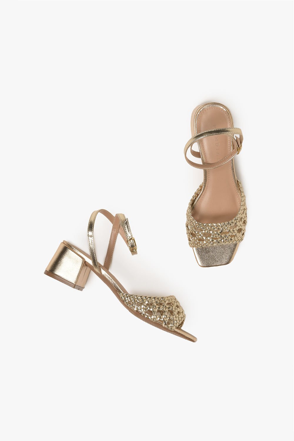 Sandália Feminina Salto Médio Mundial Raphael Dourado 3