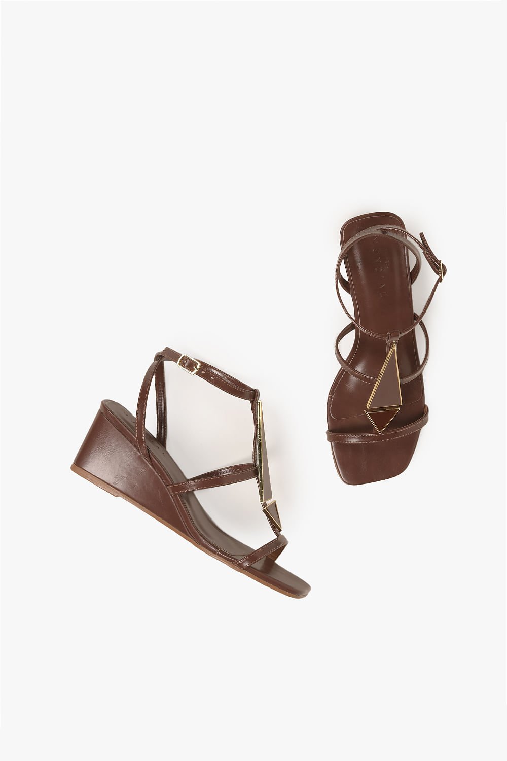 Sandália Feminina Anabela Mundial Pricila Marrom 3