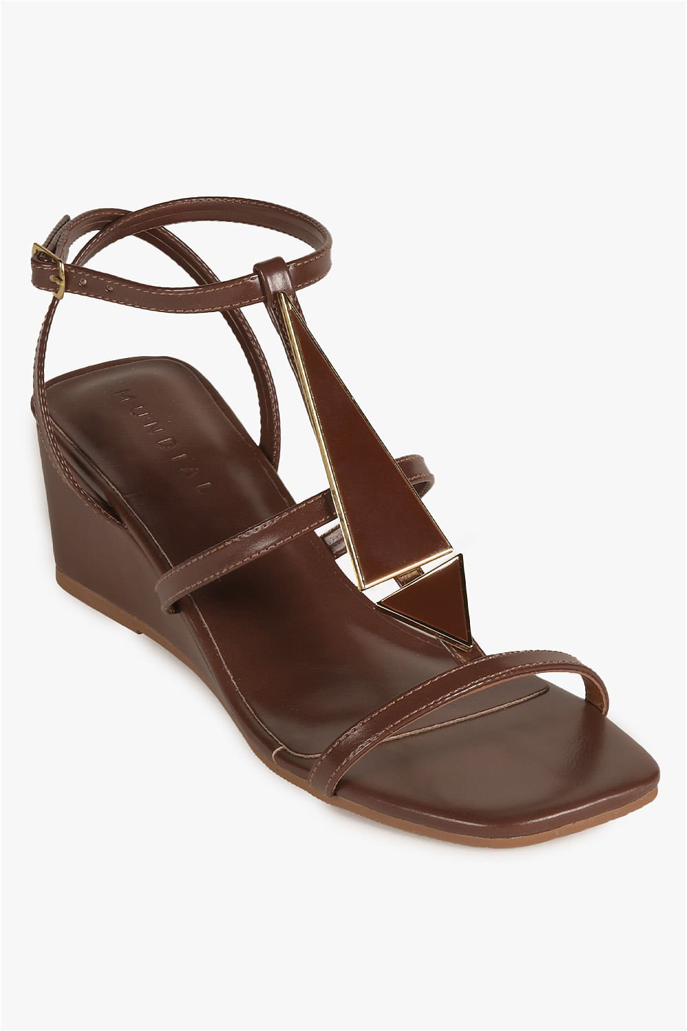 Sandália Feminina Anabela Mundial Pricila Marrom 4