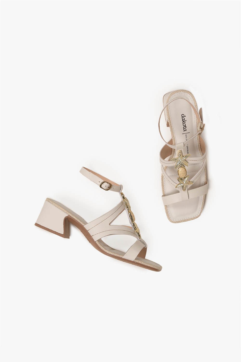 Sandália Feminina Salto Médio Dakota Mirelle Off White 3
