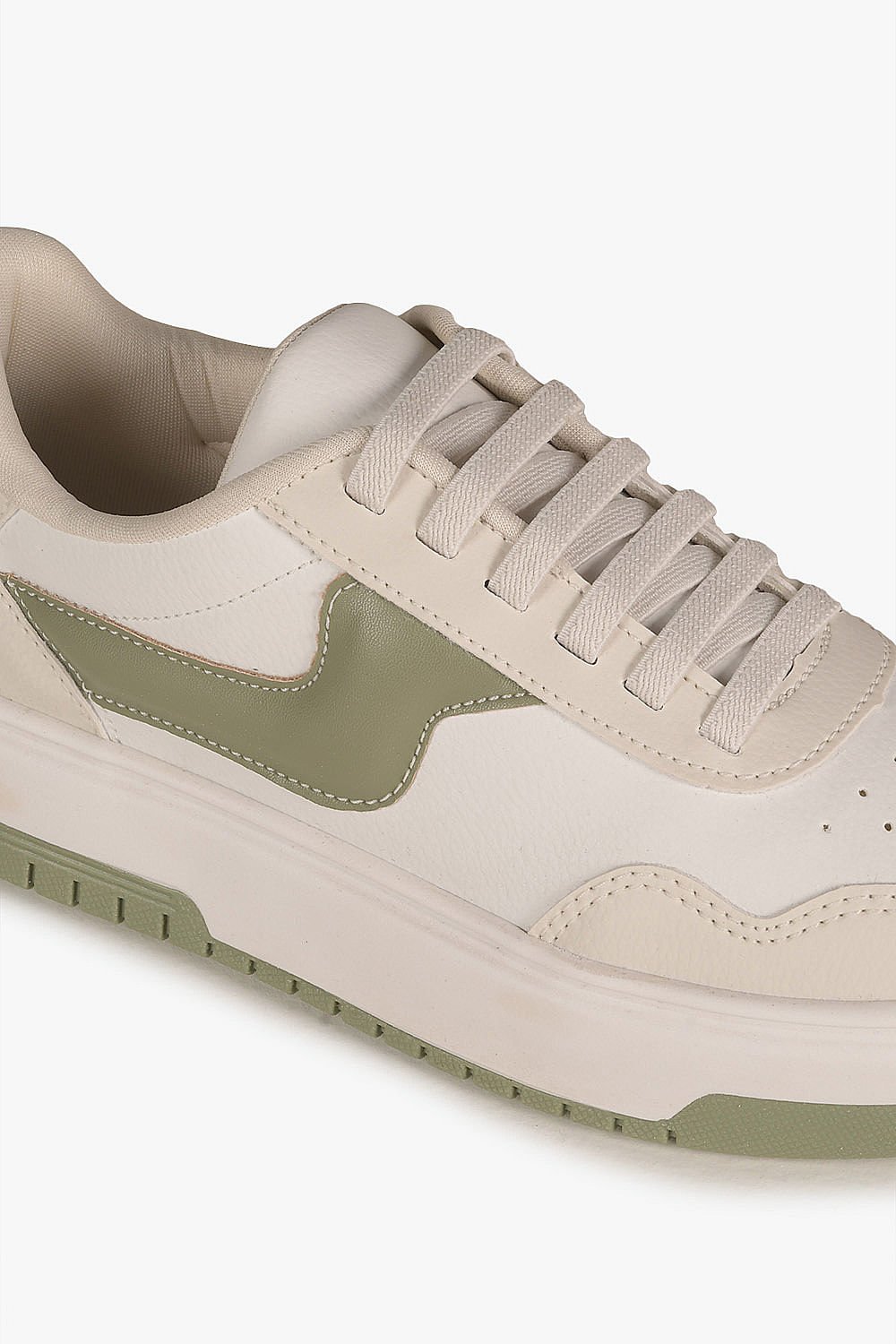 Tênis Feminino Plataforma Costes Veronika Verde/Bege 2