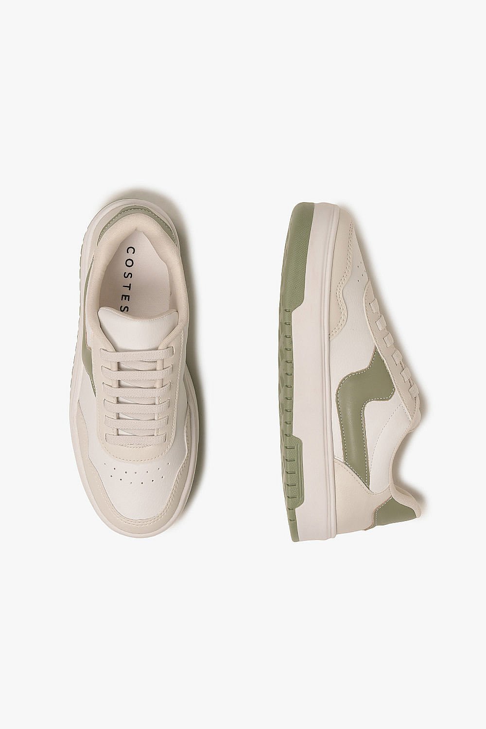 Tênis Feminino Plataforma Costes Veronika Verde/Bege 3