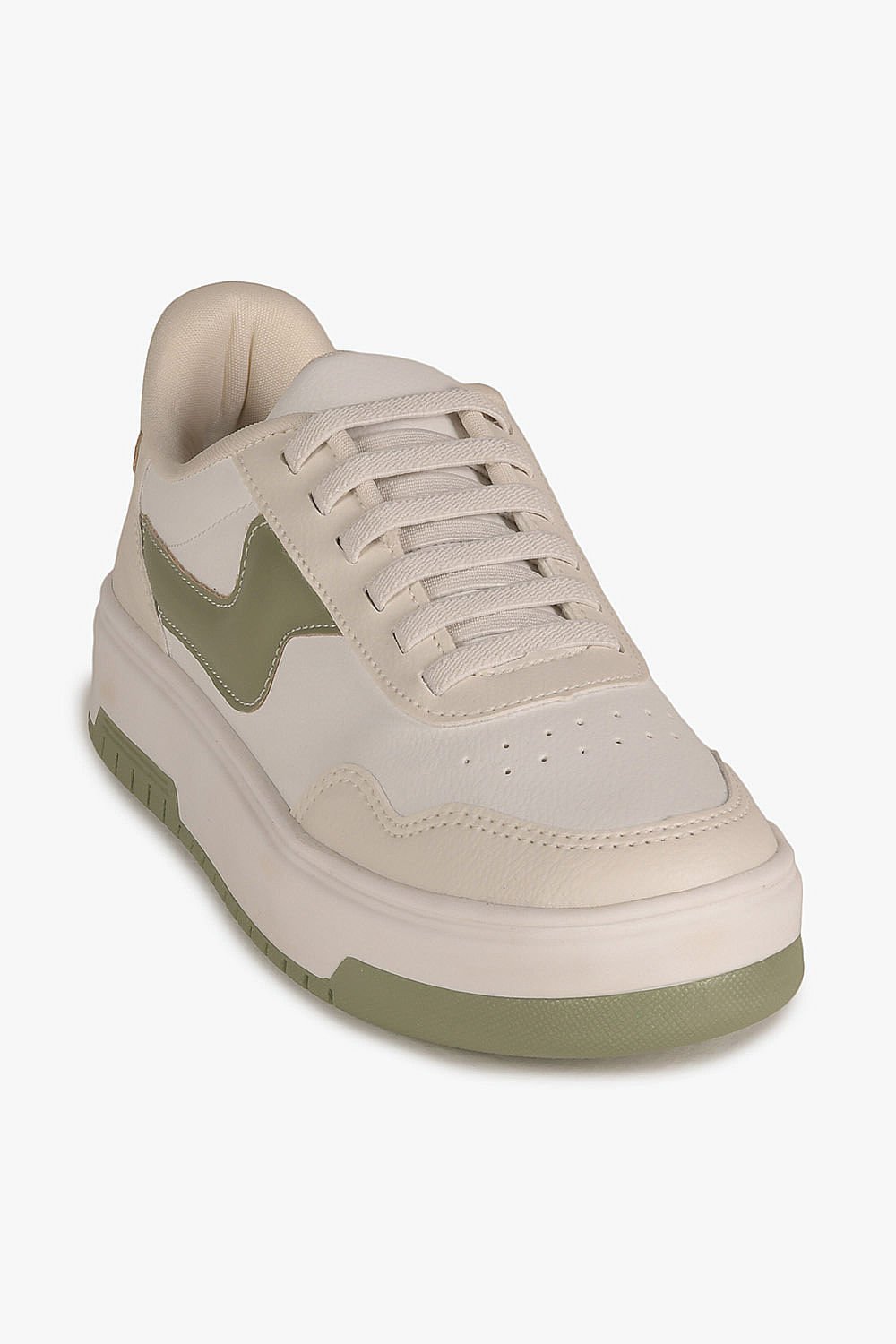 Tênis Feminino Plataforma Costes Veronika Verde/Bege 4