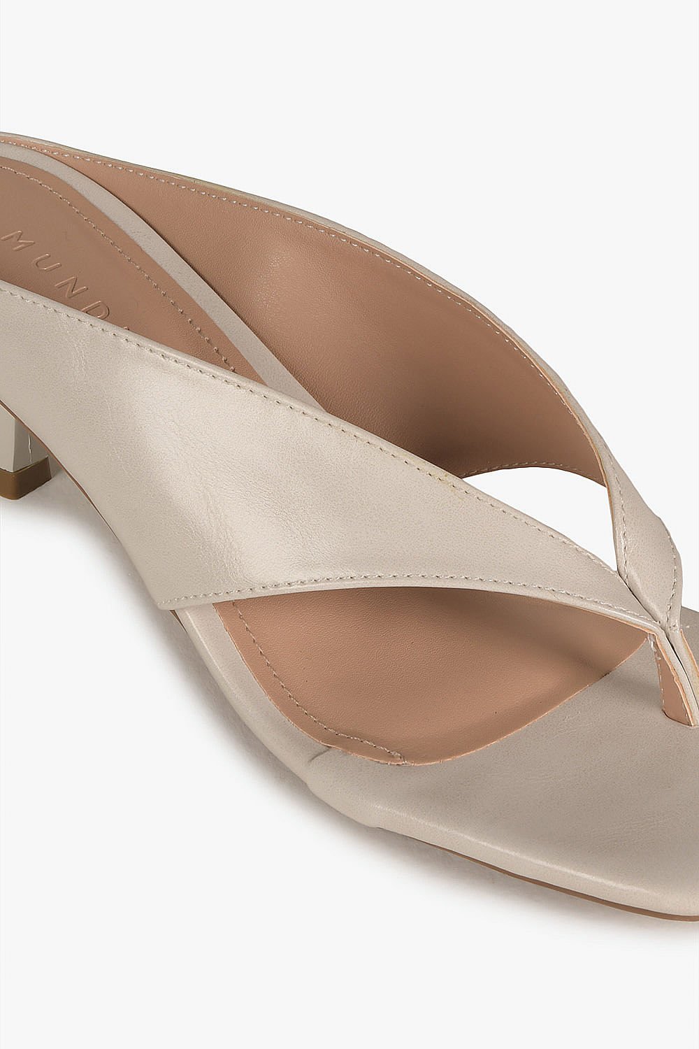 Tamanco Feminino Salto Médio Mundial Karla Off White 2