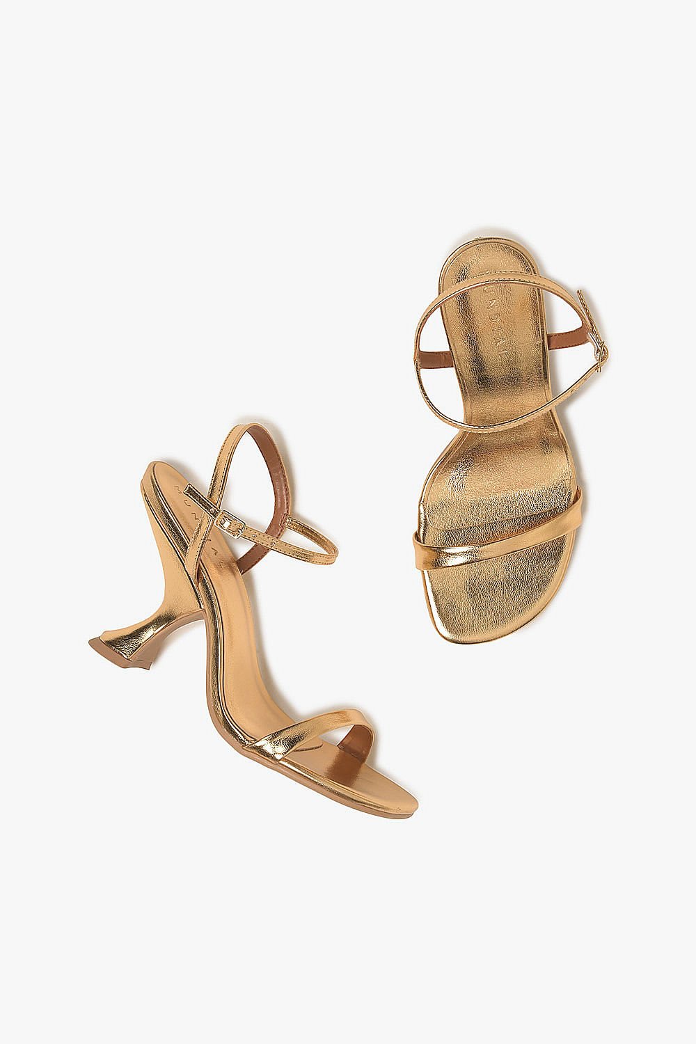 Sandália Feminina Salto Alto Mundial Roberia Dourado 3