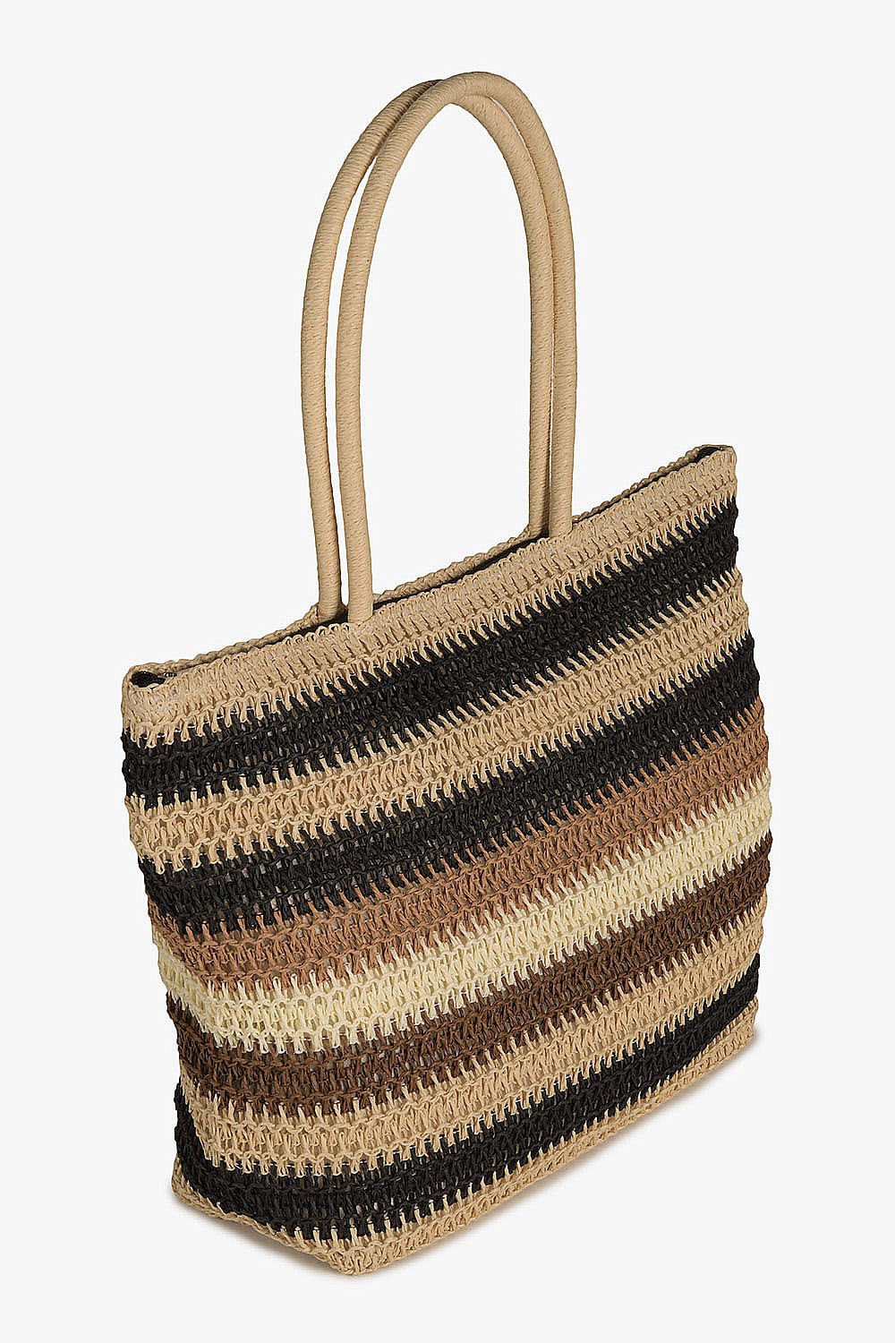 Bolsa Média Feminina Reprel Eireli Preto/Bege 2