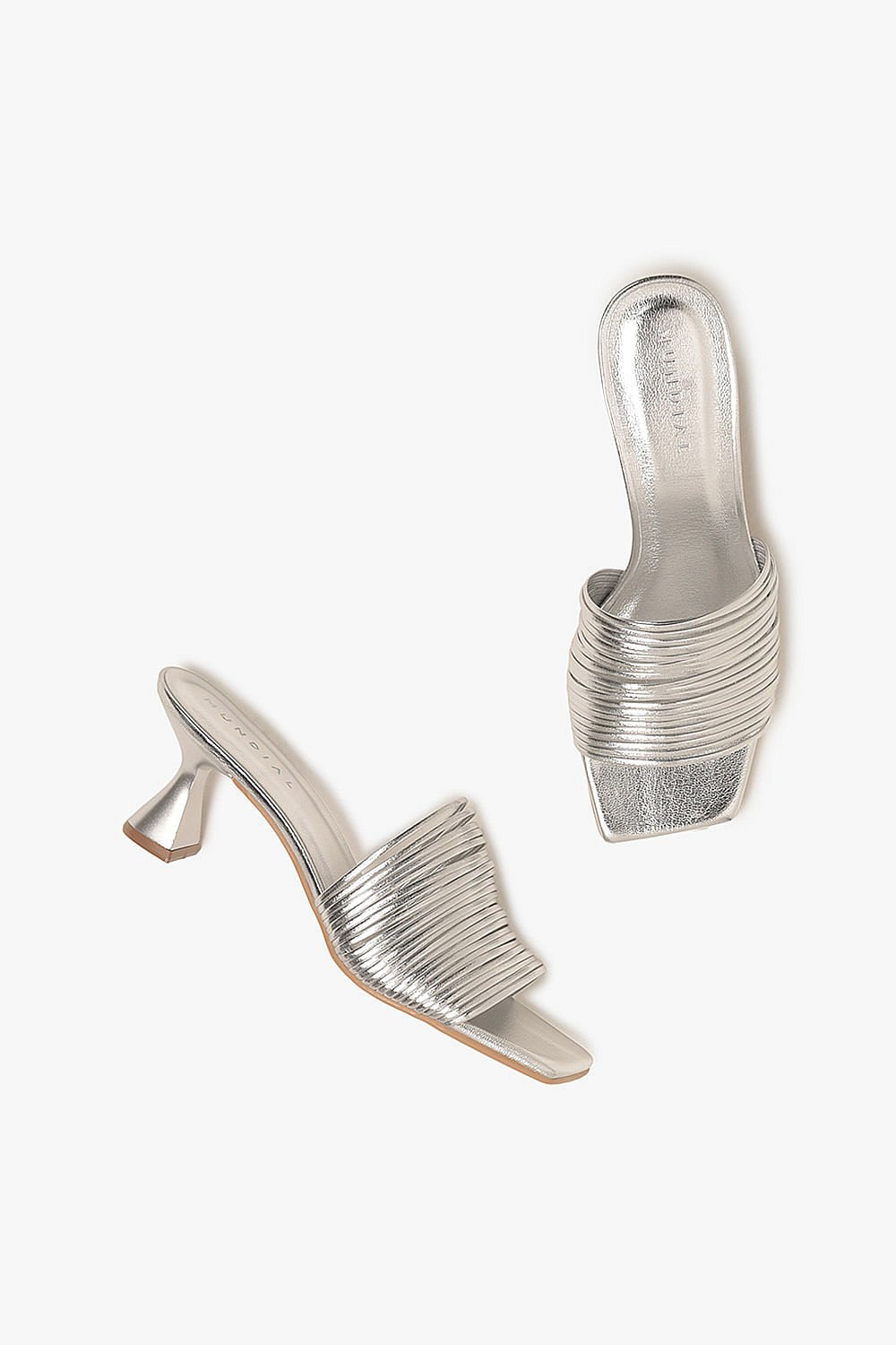 Tamanco Feminino Salto Médio Mundial Hortencia Prata 3