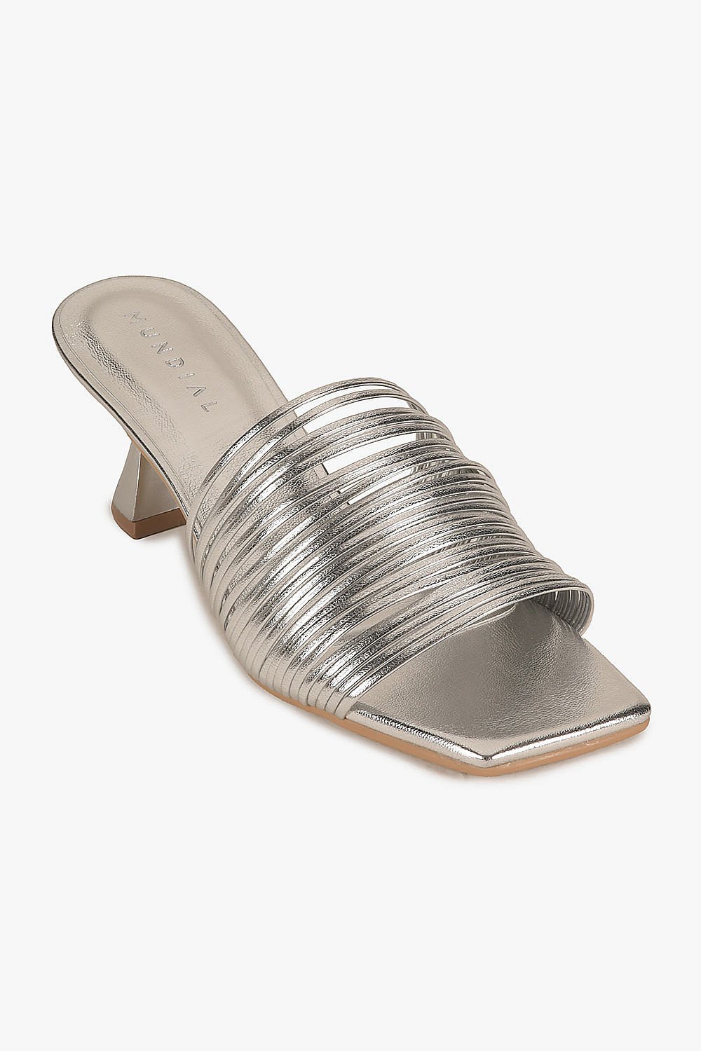 Tamanco Feminino Salto Médio Mundial Hortencia Prata 4