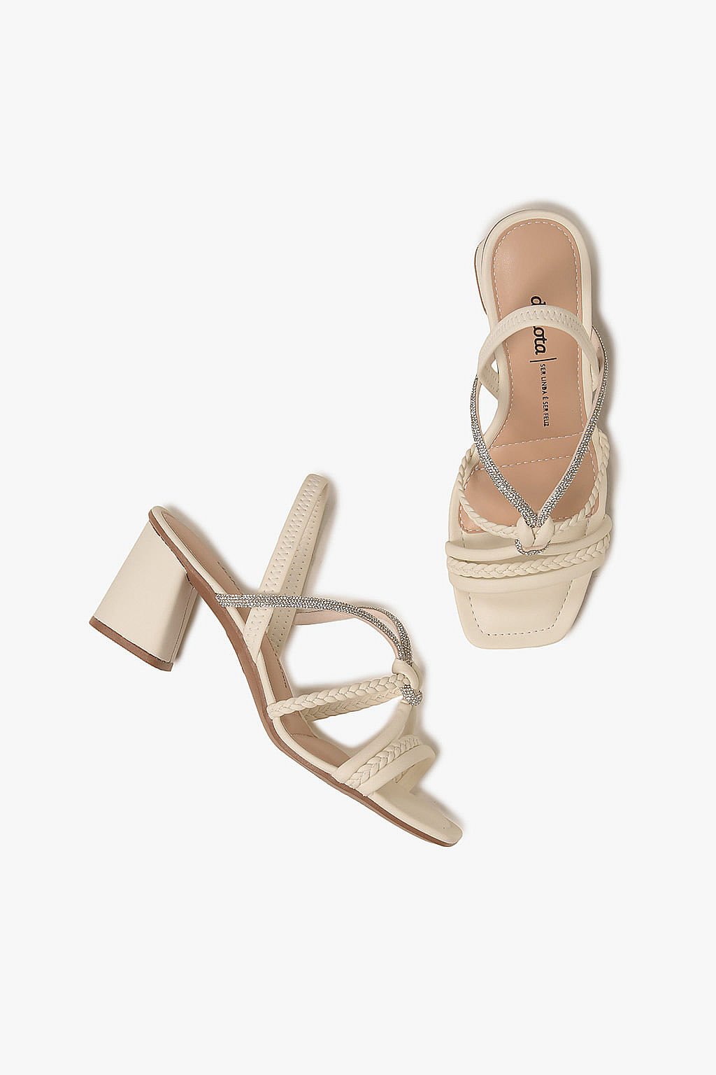 Sandália Feminina Salto Medio Dakota Emilie Off White 3