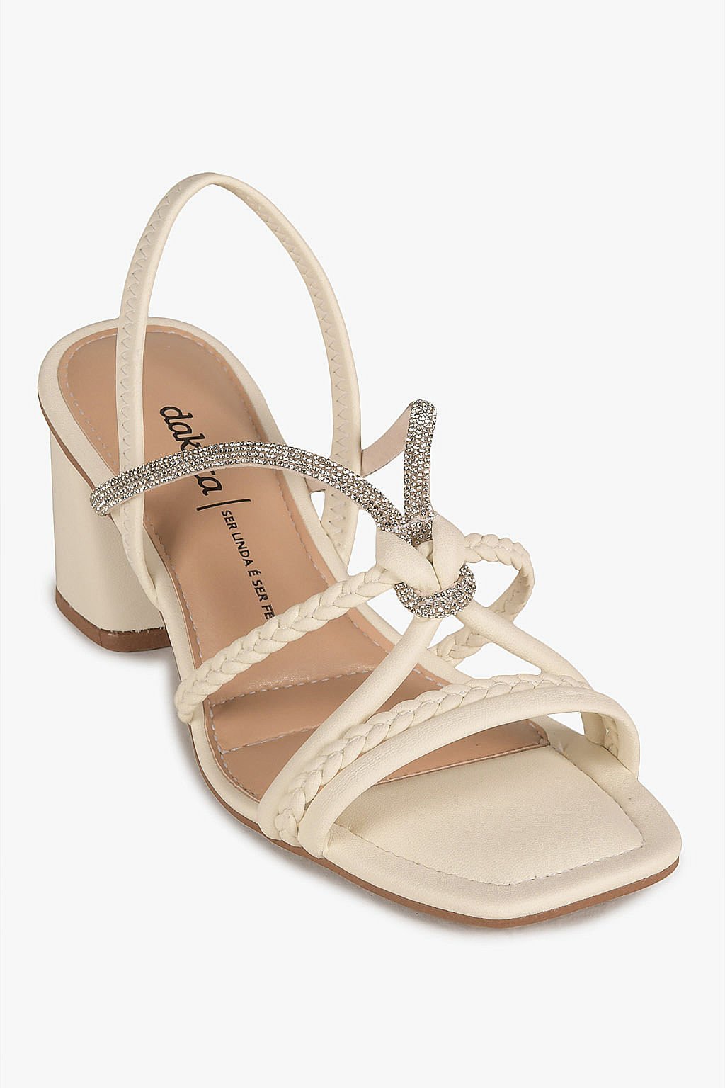 Sandália Feminina Salto Medio Dakota Emilie Off White 4