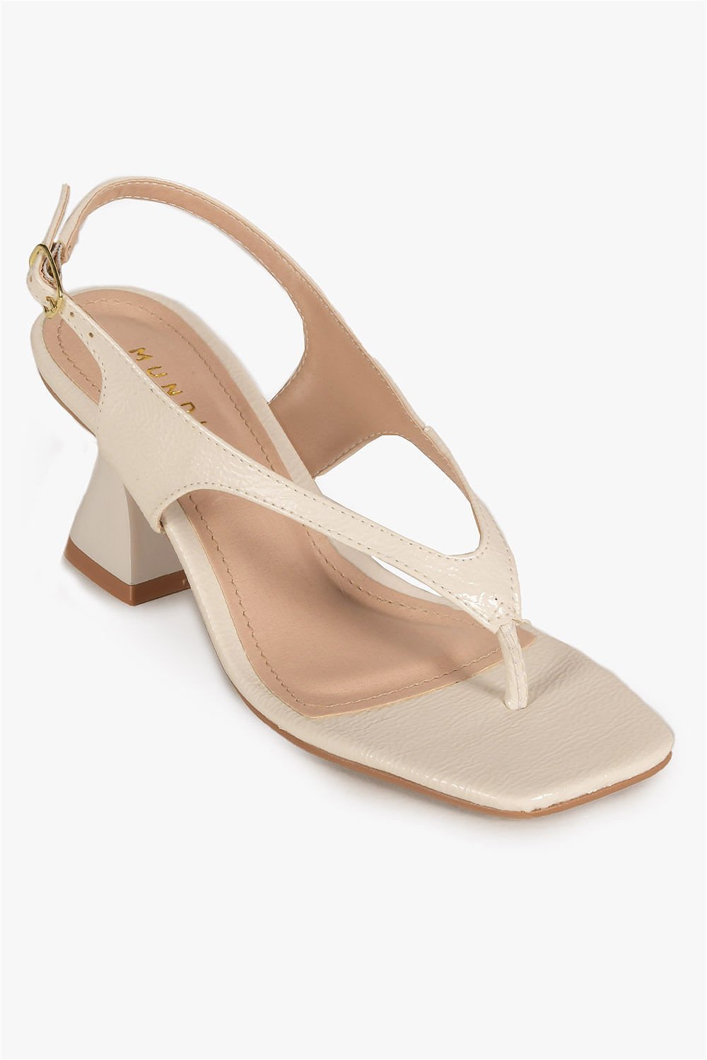 Sandália Feminina Salto Médio Mundial Christine Off White 4