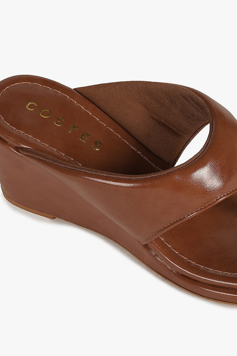 Sandália Feminina Anabela Costes Aster Marrom 2