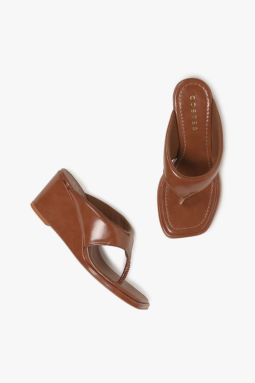 Sandália Feminina Anabela Costes Aster Marrom 3