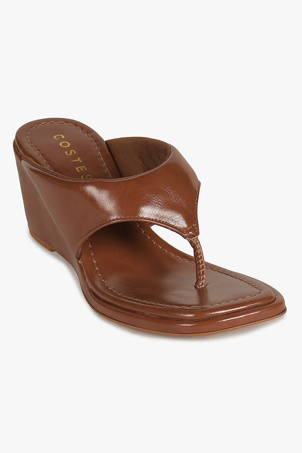 Sandália Feminina Anabela Costes Aster Marrom 4