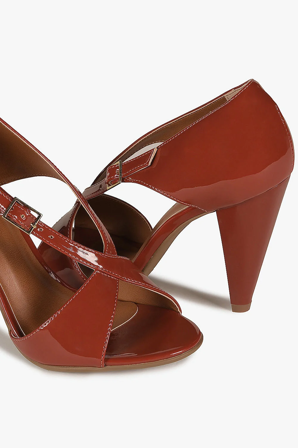 Sandália Feminina Salto Alto Mundial Kamyla Marrom 2