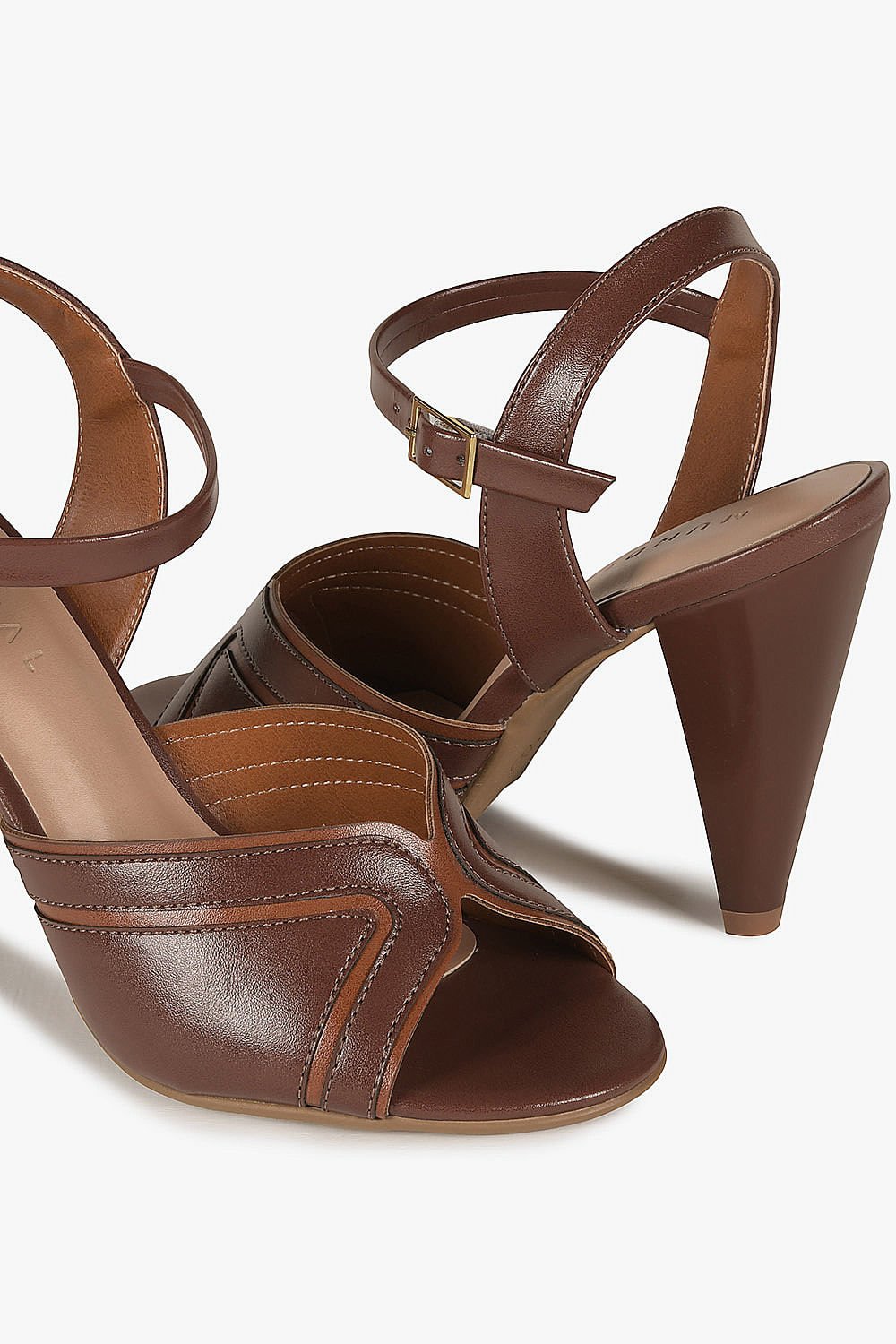 Sandália Feminina Salto Alto Mundial Alba Café 2