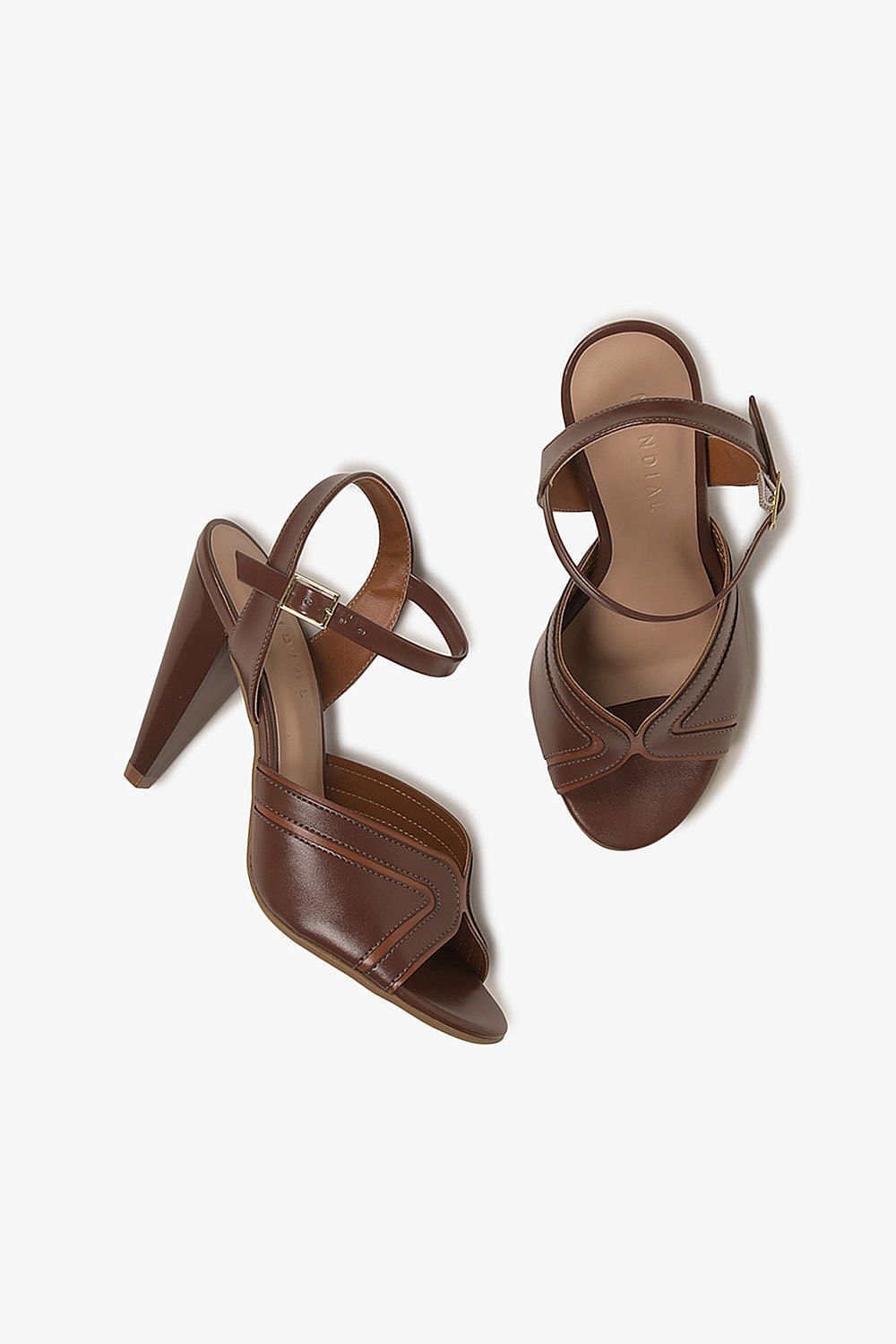 Sandália Feminina Salto Alto Mundial Alba Café 3