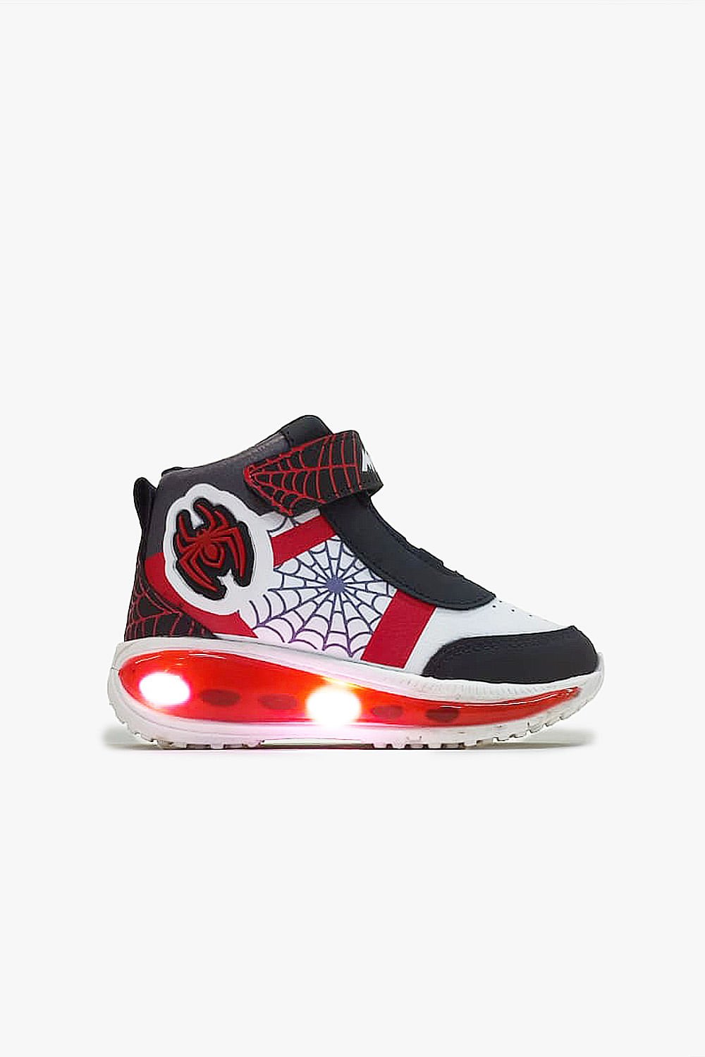 Tênis Cano Médio Infantil Mini Pé Led Homem Aranha Branco 2