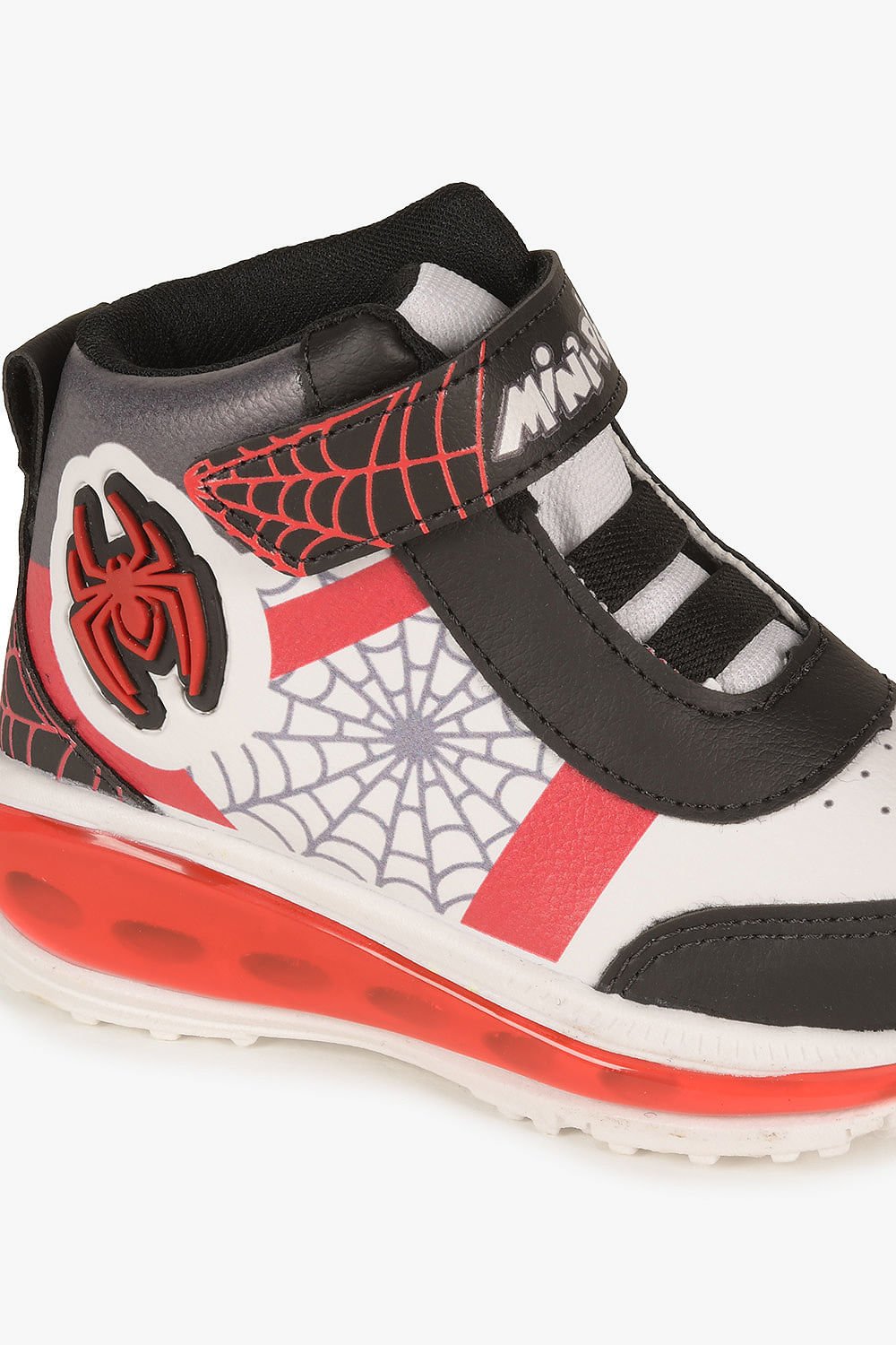 Tênis Cano Médio Infantil Mini Pé Led Homem Aranha Branco 5