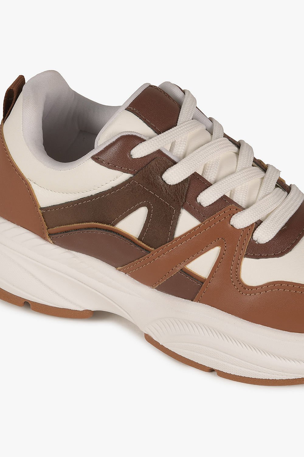 Tênis Feminino Casual Mundial Zarina Bege/Marrom 2
