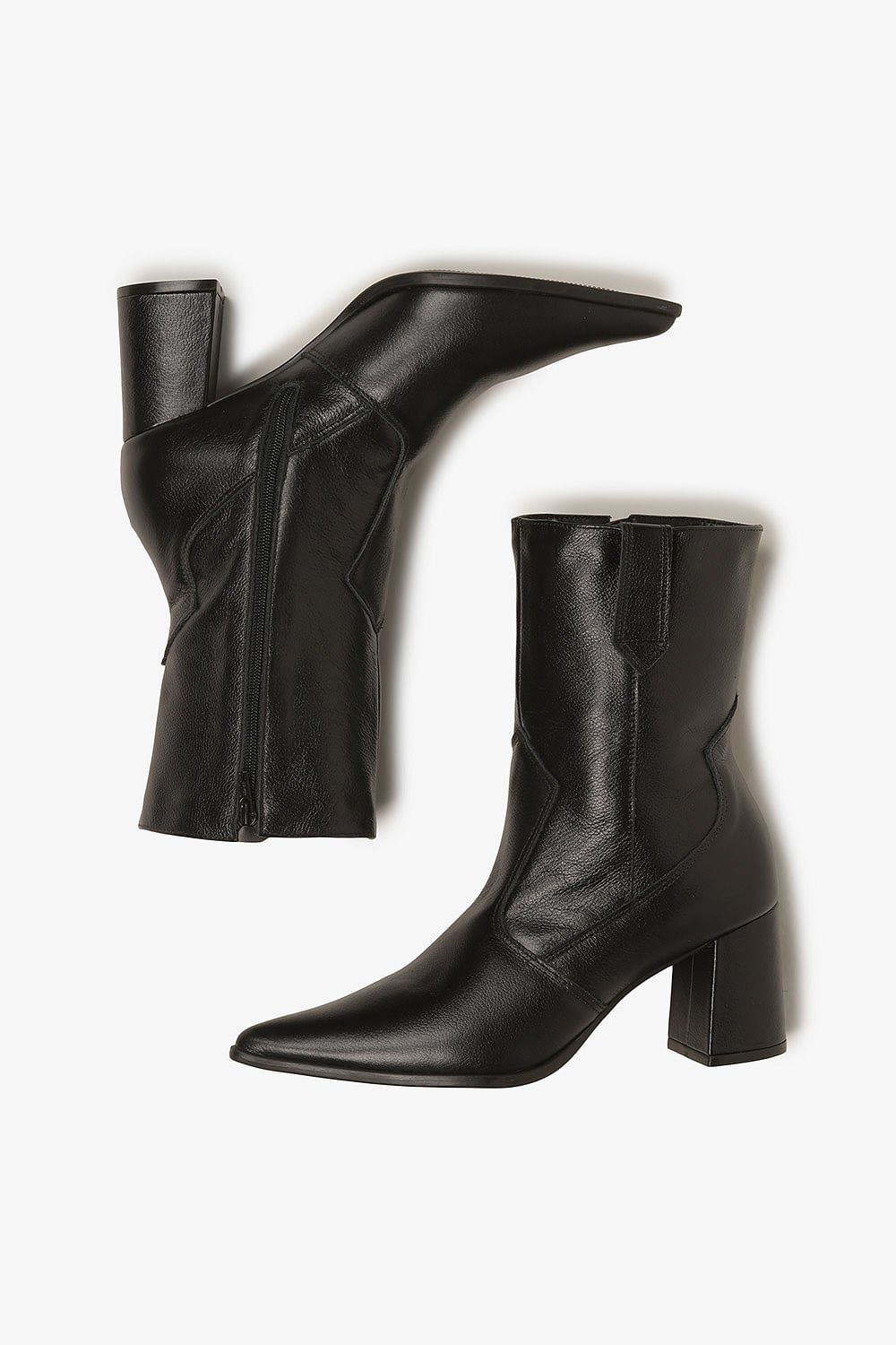 Bota Feminina Cano Médio Mundial Lydian Preto 3