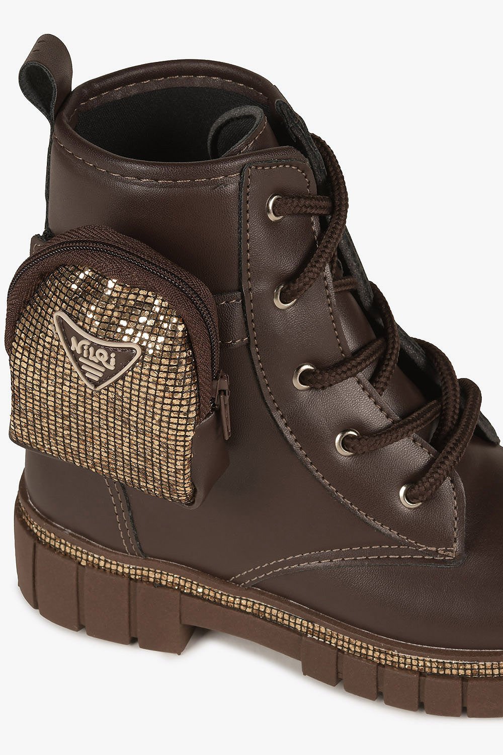 Bota Infantil Coturno Cano Curto Nilqi Gih Café 2