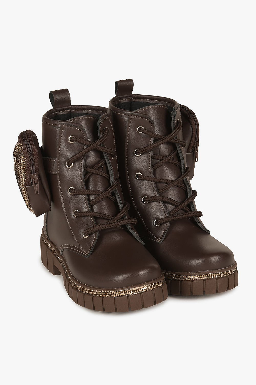 Bota Infantil Coturno Cano Curto Nilqi Gih Café 4