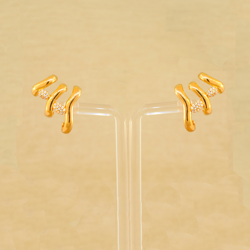 BRINCO EAR CUFF MICROZIRCONIA DOURADO