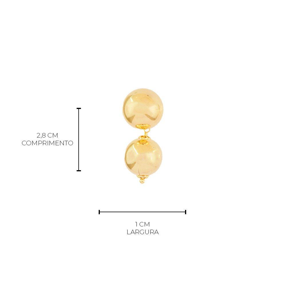 BRINCO SEMIJOIA ESFERA DOURADO Dourado 3