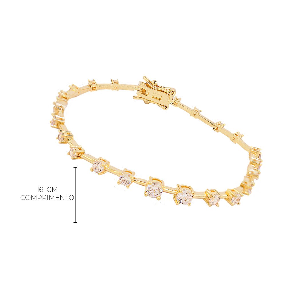 PULSEIRA SEMIJOIA QUADRADA DOURADO Dourado 3