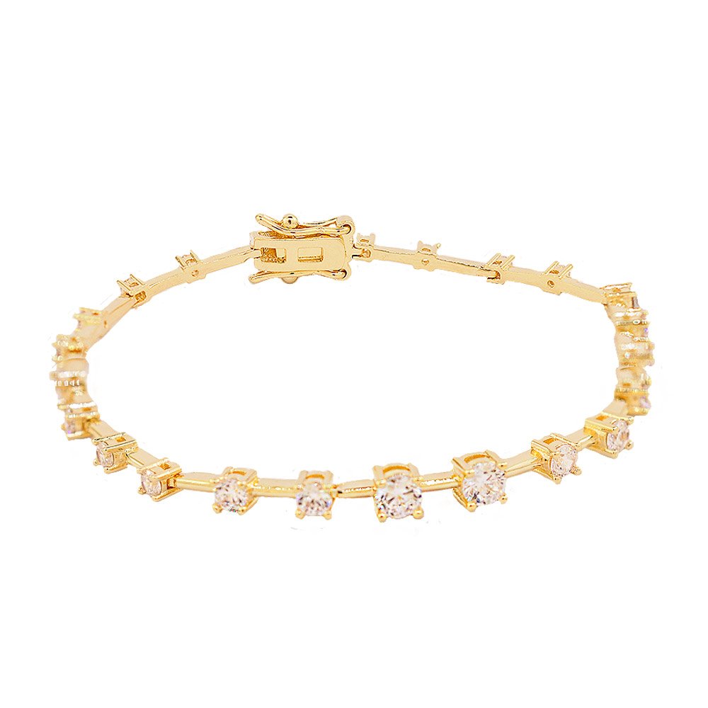 PULSEIRA SEMIJOIA QUADRADA DOURADO Dourado 4