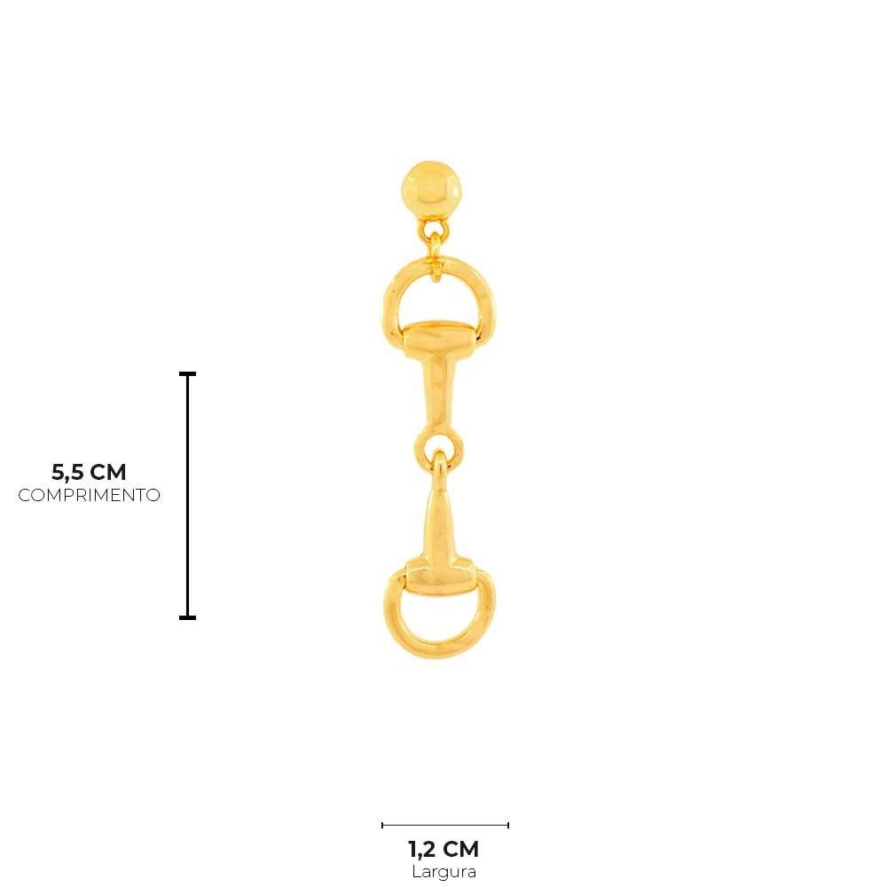 BRINCO BIJUTERIA TEXAS PEQUENO DOURADO Dourado 4
