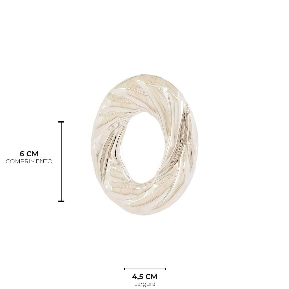 BRINCO BIJUTERIA MARAISA OVAL ENTRELACOS RODIO Prata 4